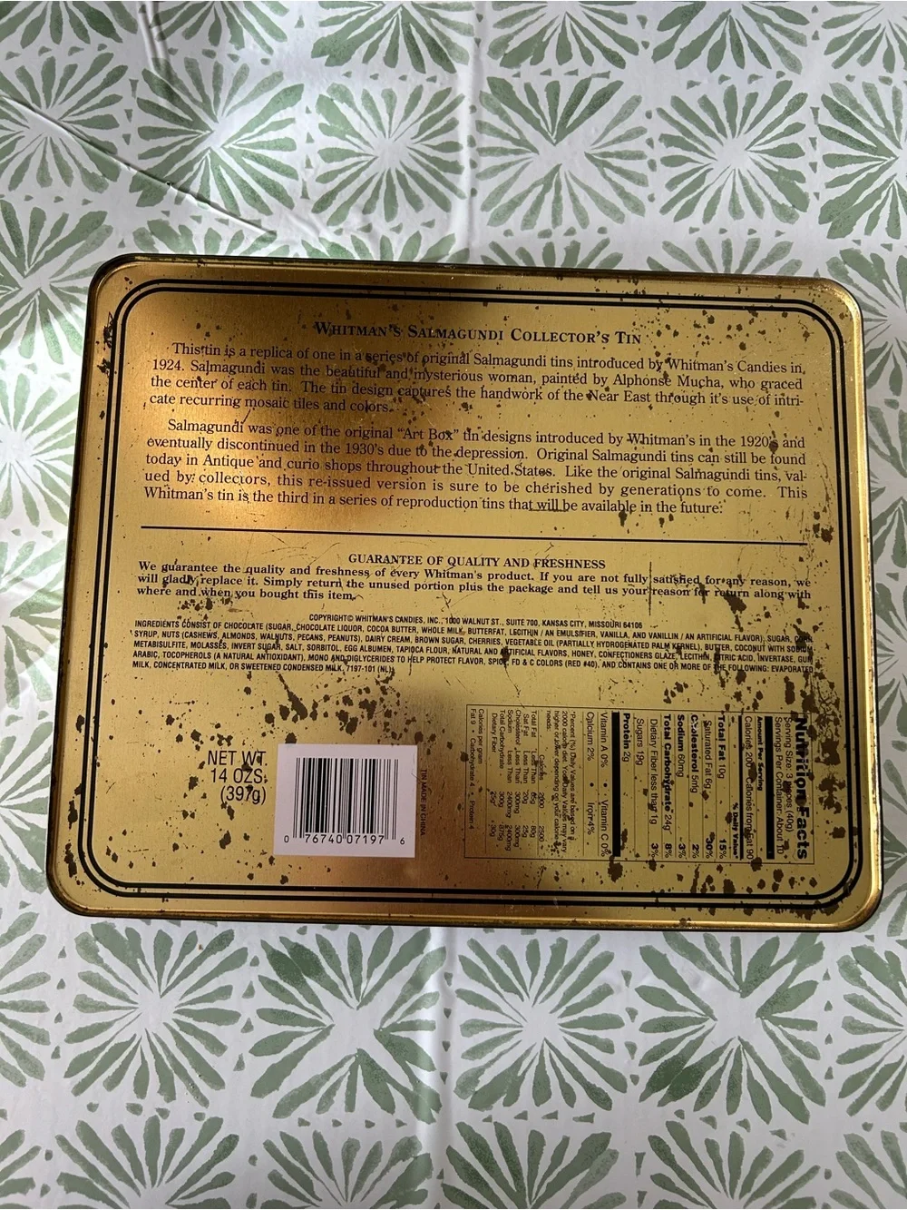 Whitman's Gold and Red Salmagundi Decorative Wall Tin Art